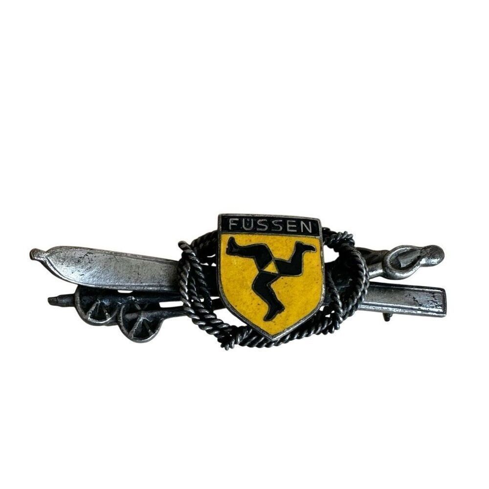 Vintage Füssen West Germany Souvenir Pin – Rare Alpine & Crest Design